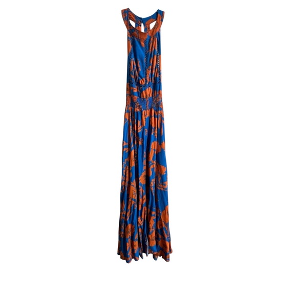 Anthropologie Abel the Label Charlie Floral Halter Slit Cutout Maxi Dress SZ - Picture 3 of 8